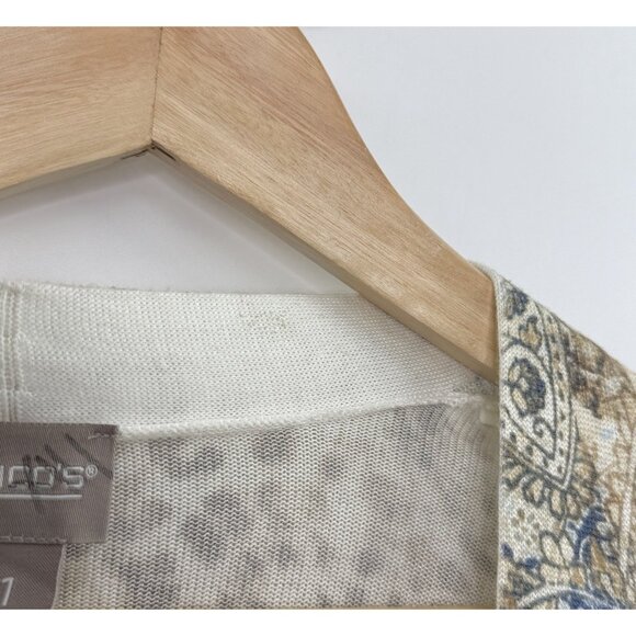 NWT Chico’s Women’s Open Front Floral Cheetah Cardigan Sz 1 Long Sleeve Boho - Picture 4 of 11